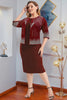 Load image into Gallery viewer, Plus Size Burgundy Mother of The Bride Dress