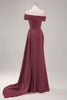 Load image into Gallery viewer, Champagne Satin Off The Shoulder Mermaid Long Formal Dress