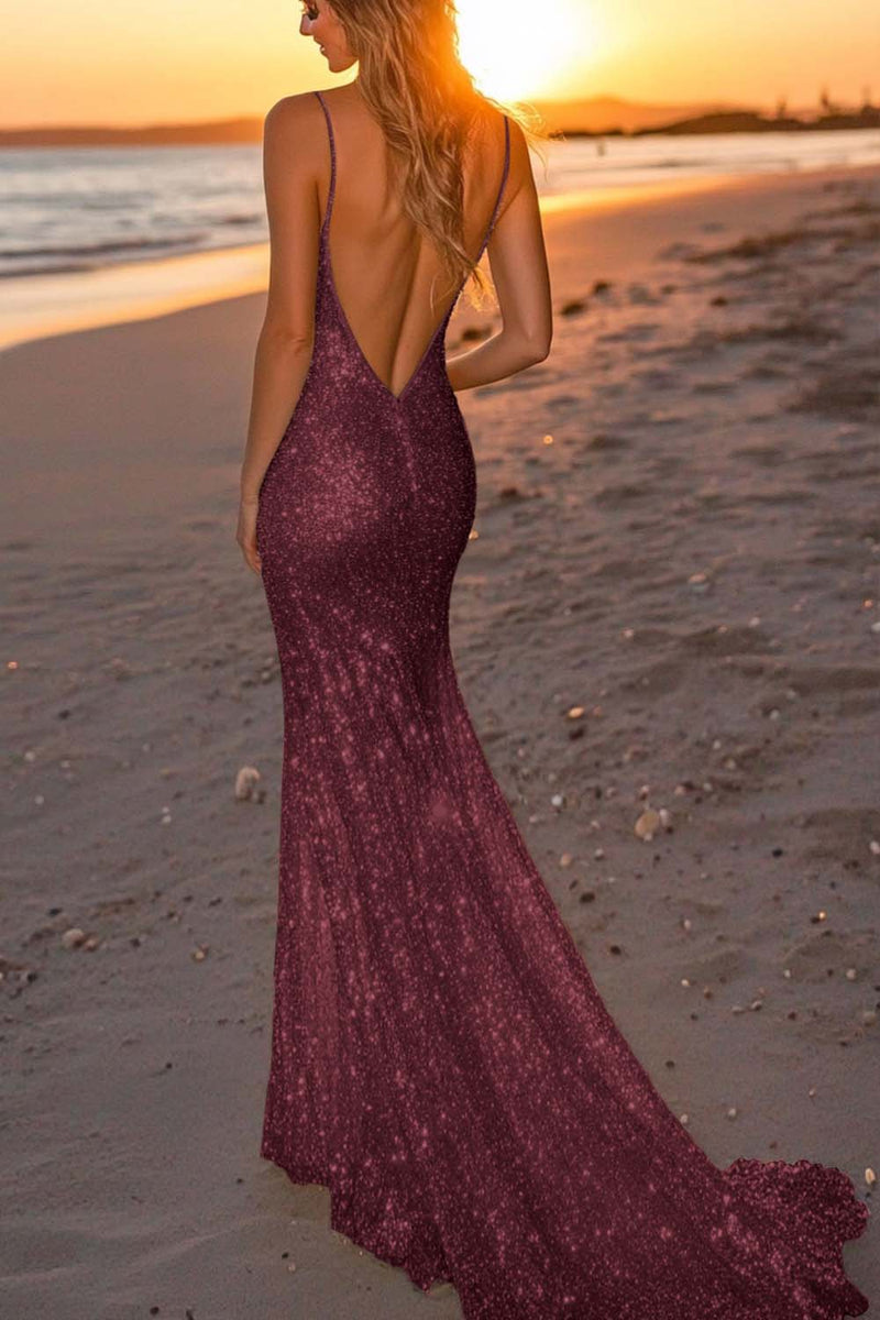 Load image into Gallery viewer, Sparkly Silver Sequin Spaghetti Straps Mermaid Long Formal Dress