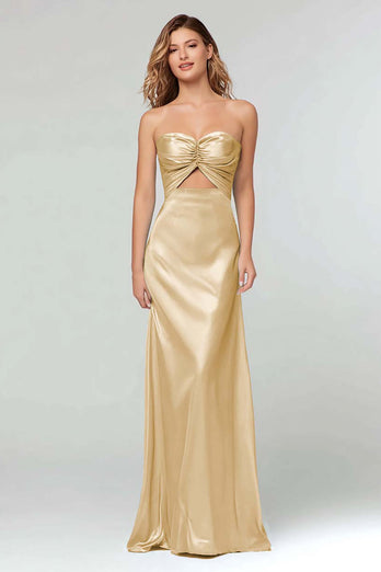 Black Sweetheart Sheath Satin Long Formal Dress