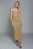 Load image into Gallery viewer, Dusty Blue Sweetheart Sheath Cut Out Satin Ankle Length Formal Dress