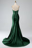 Load image into Gallery viewer, Blush Pink Satin Mermaid Strapless Corset Long Formal Dress with Slit
