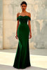Load image into Gallery viewer, Purple Off the Shoulder Mermaid Ruched Long Formal Dress