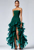Load image into Gallery viewer, Black Strapless Tulle Tiered A-Line Formal Dress
