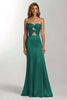 Load image into Gallery viewer, Dark Green Sweetheart Mermaid Satin Long Formal Dress