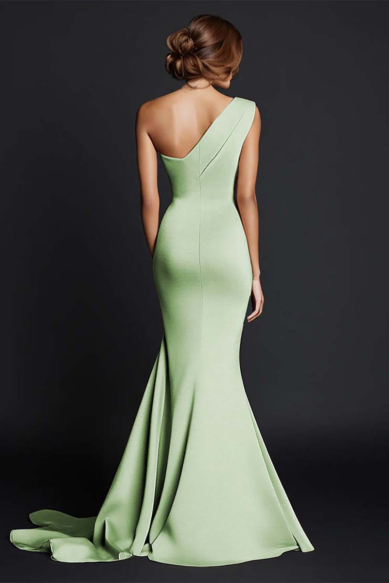 Load image into Gallery viewer, Dusty Rose One Shouder Mermaid Long Satin Formal Dress