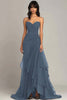 Load image into Gallery viewer, Dark Brown Sweetheart Ruched Ruffled A-Line Formal Dress