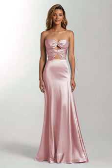 Sky Blue Mermaid Sweetheart Satin Long Formal Dress