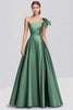 Load image into Gallery viewer, Dusty Sage Ball Gown One Shoulder Satin Long Formal Dress