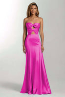 Load image into Gallery viewer, Dark Green Sweetheart Mermaid Satin Long Formal Dress