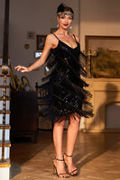 Load image into Gallery viewer, Red Roaring 20s Gatsby Fringed Flapper Dress