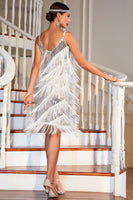Load image into Gallery viewer, Red Roaring 20s Gatsby Fringed Flapper Dress