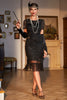 Load image into Gallery viewer, Black Red Beaded Gatsby Fringed Flapper Dress