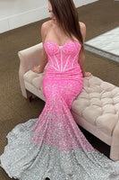 Load image into Gallery viewer, Rose Gold Sparkly Sequins Mermaid Long Formal Dress