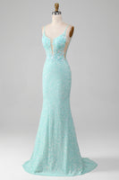 Load image into Gallery viewer, Sequins Sparkly Mermaid Formal Dress with Slit