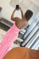 Load image into Gallery viewer, Royal Blue Strapless Sequins Long Mermaid Formal Dress With Slit