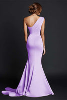 Load image into Gallery viewer, Dusty Rose One Shouder Mermaid Long Satin Formal Dress