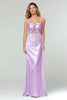 Load image into Gallery viewer, Black Sweetheart Sheath Satin Long Formal Dress