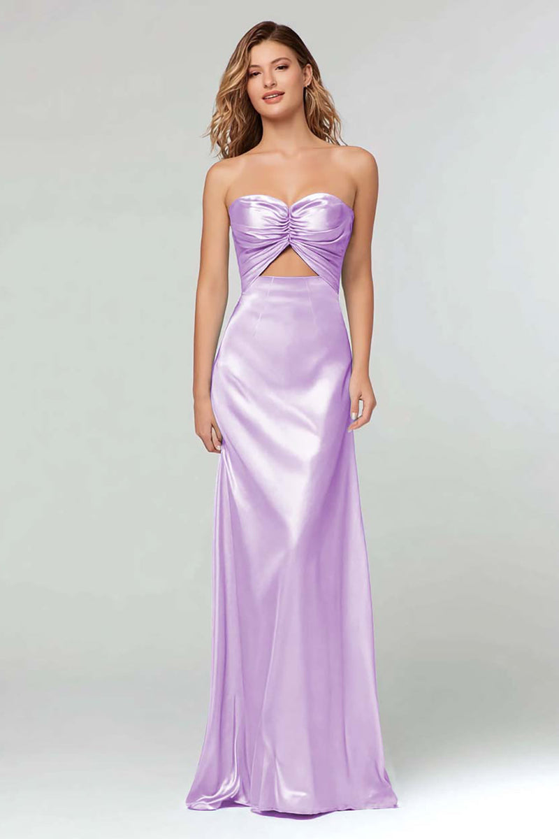 Load image into Gallery viewer, Black Sweetheart Sheath Satin Long Formal Dress