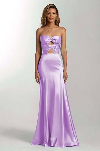 Sky Blue Mermaid Sweetheart Satin Long Formal Dress
