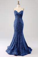 Load image into Gallery viewer, Black Mermaid Sweetheart Formal Dress