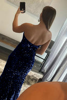 Load image into Gallery viewer, Mermaid Royal Blue Sequin Formal Dress