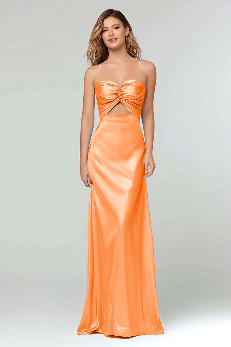 Load image into Gallery viewer, Black Sweetheart Sheath Satin Long Formal Dress
