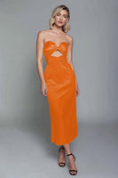 Load image into Gallery viewer, Dark Green Sheath Satin Sweetheart Ankle Length Formal Dress