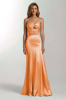 Load image into Gallery viewer, Dark Green Sweetheart Mermaid Satin Long Formal Dress