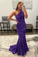 Load image into Gallery viewer, Sparkly Hot Pink Mermaid Sequins Long Formal Dress
