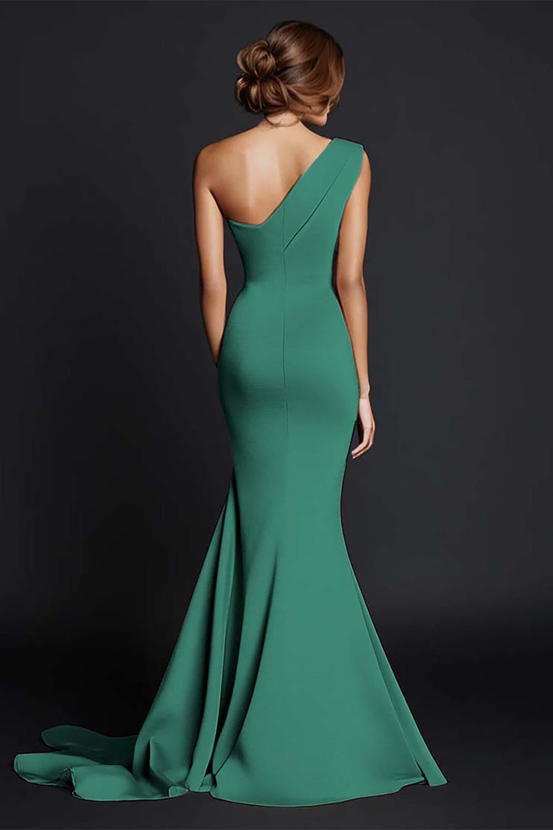 Load image into Gallery viewer, Dusty Rose One Shouder Mermaid Long Satin Formal Dress