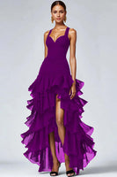 Load image into Gallery viewer, Black Spaghetti Straps Ruffled A-Line Long Formal Dress