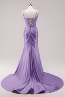 Load image into Gallery viewer, Sparkly Black Beaded Corset Long Formal Dress with Slit