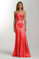 Load image into Gallery viewer, Dark Green Sweetheart Mermaid Satin Long Formal Dress