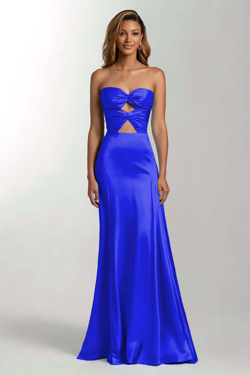 Load image into Gallery viewer, Dark Green Sweetheart Mermaid Satin Long Formal Dress