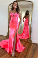 Load image into Gallery viewer, Purple Mermaid Sweetheart Long Formal Dress with Slit