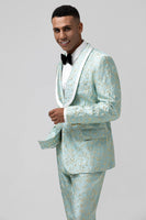 Load image into Gallery viewer, Mint Shawl Lapel 2 Piece Jacquard One Button Men&#39;s Prom Tuxedo