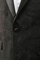 Load image into Gallery viewer, Peak Lapel One Button Dark Blue Jacquard Men&#39;s Formal Suits