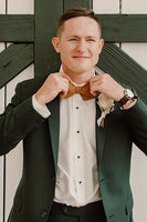 Load image into Gallery viewer, Dark Green 2 Piece Notched Lapel Groomsmen Suits