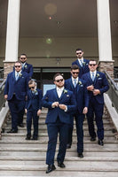 Load image into Gallery viewer, Notched Lapel Navy 2 Piece Groomsmen Suits