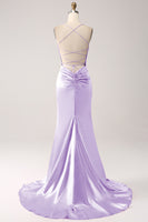 Load image into Gallery viewer, Eucalyptus Mermaid Satin Long Formal Dress