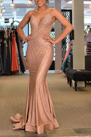 Load image into Gallery viewer, Sparkly Royal Blue Mermaid Long Formal Dress With Sequins