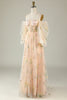 Load image into Gallery viewer, Green Off The Shoulder Long Sleeves A-Line Formal Dress