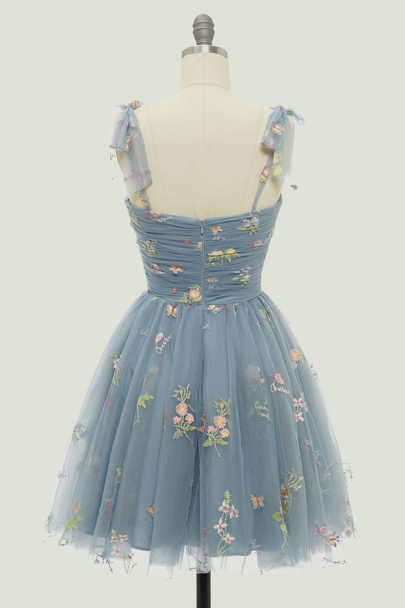 Load image into Gallery viewer, Sweetheart Champagne Short Cocktail Dress with Embroidery