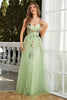 Load image into Gallery viewer, Spaghetti Straps Champagne Long Formal Dress With 3D Flowers