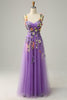 Load image into Gallery viewer, Spaghetti Straps Green Long Formal Dress With 3D Flowers
