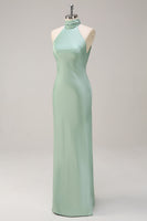 Load image into Gallery viewer, Agave Mermaid Halter Open Back Long Bridesmaid Dress