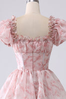 Load image into Gallery viewer, A Line Square Neck Light Blue Tiered Formal Dress with Ruffles