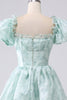 Load image into Gallery viewer, Light Blue A Line Long Tiered Corset Formal Dress