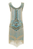 Load image into Gallery viewer, Champagne Gatsby 1920s Dress with Sequins and Fringes